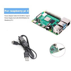 Raspberry Pi 4 Type C 5V 3A With On/Off Switch Power Cable - 1 Meter - 4