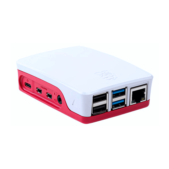 Raspberry Pi 4B Muhafaza Kutusu - Kırmızı, Beyaz (Klon) - 1