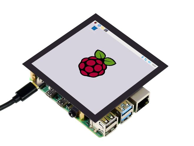 Raspberry Pi için 4inç Kare Kapasitif Dokunmatik LCD (C) Ekran Modülü - 720×720 Piksel DPI - IPS - Sertleştirilmiş Cam Kapak - Düşük Güç - 1