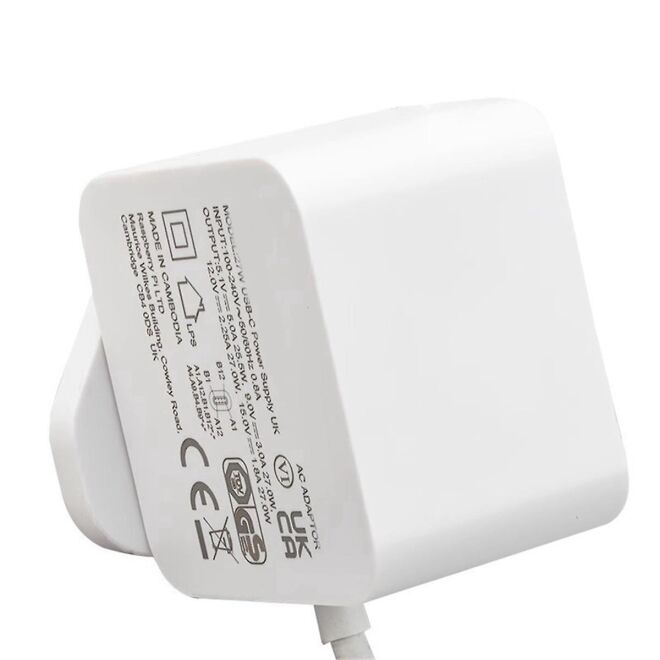 Raspberry Pi 5 27W USB-C Power Adapter - White - 2