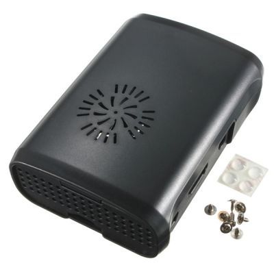 Raspberry Pi B+/2/3 Black, Fan Compatible Case - 1