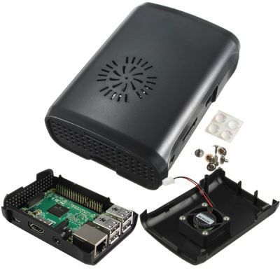 Raspberry Pi B+/2/3 Black, Fan Compatible Case - 3