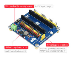 Servo Driver Module for Raspberry Pi Pico, 16-ch Outputs, 16-bit Resolution - 6