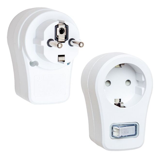 Single Current Protection Socket (10A-2500W) - With Switch - 2