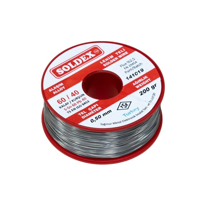 Soldex 0.5 mm 200 g Lehim Teli (%60 Sn / %40 Pb) - 1