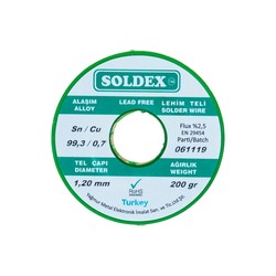 Soldex 1.2 mm 200 gr Leadless Soldering Wire (%99,3 Sn / %0,7 Cu) - 3