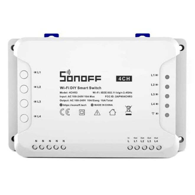 Sonoff 4CHR3 - 4-Channel Smart Relay Board - Google and Alexa Compatible - 2