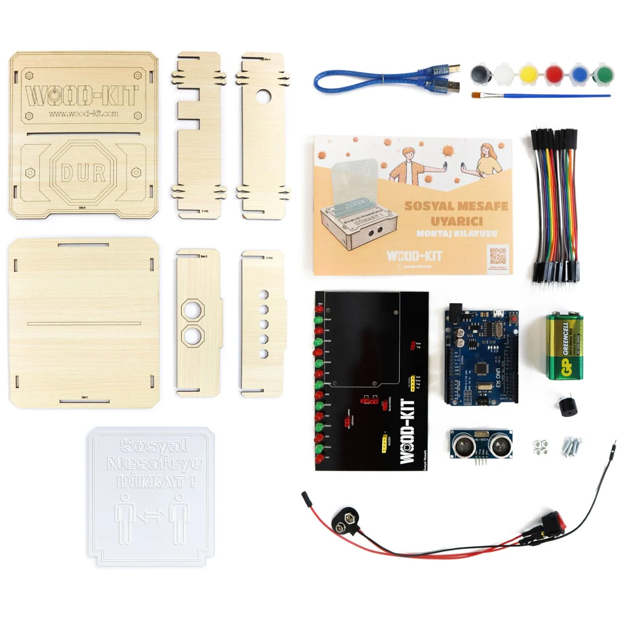 Wood-Kit STEM Robotic Coding DIY Inventor Kit - Social Distancing Stimulator - 2